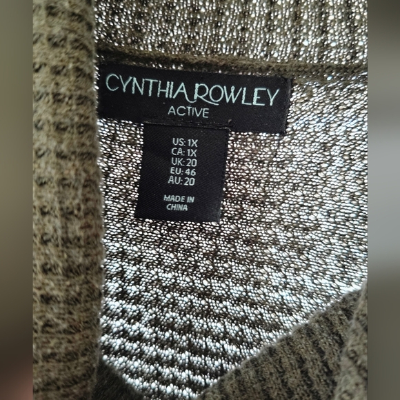 Cynthia Rowley 1X Olive Green Cowl Neck Sweater - Picture 4 of 4